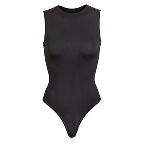 SKIMS Black Fitted Sleeveless Bodysuit